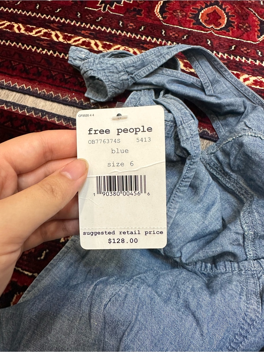 Free People Light Blue Denim Wide-Leg Jumpsuit - Picture 5 of 5